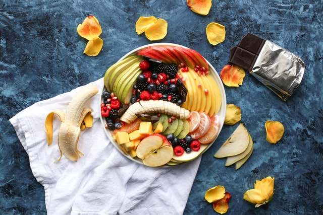 A fruit salad in a bowl