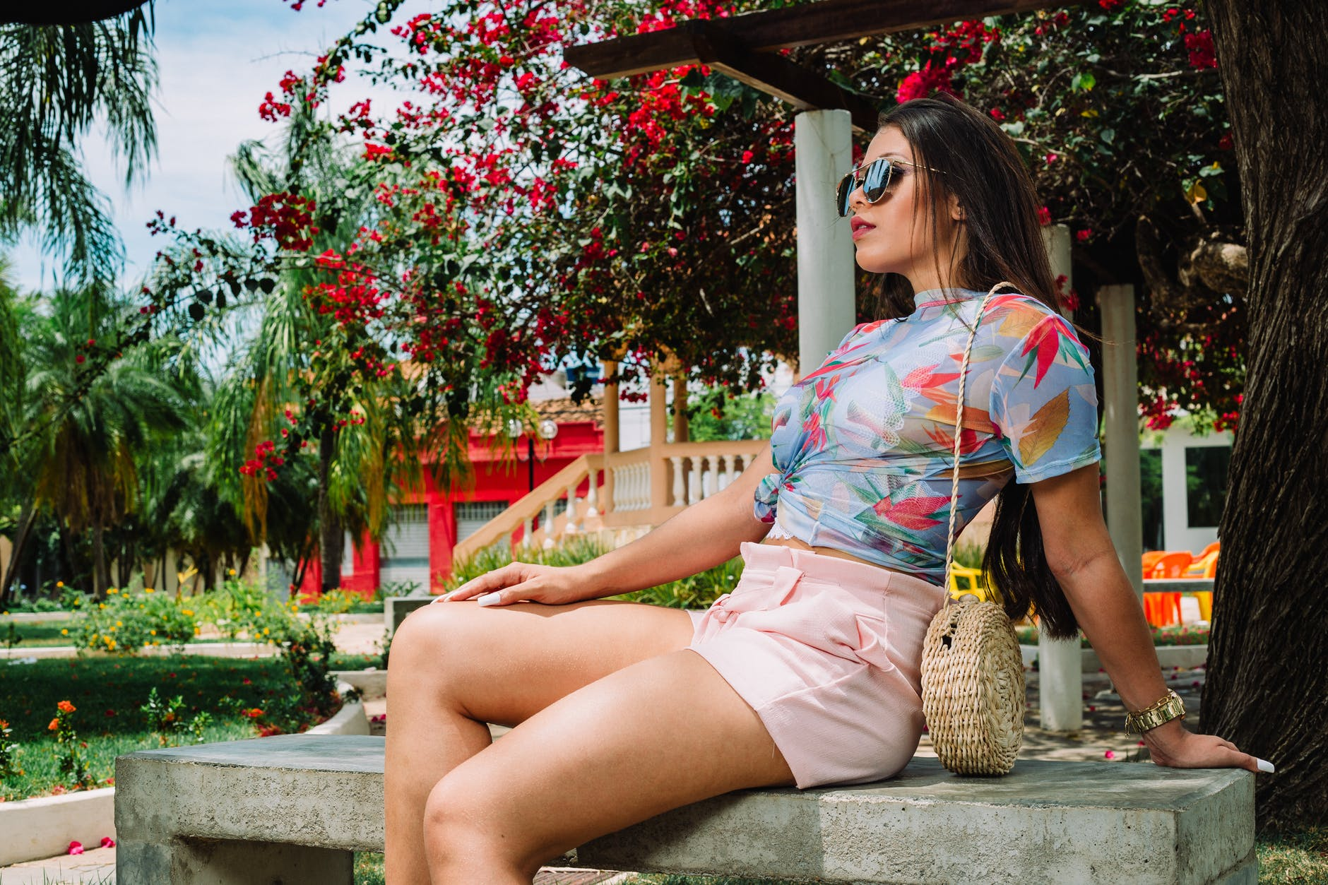 Girl relaxing in the garden