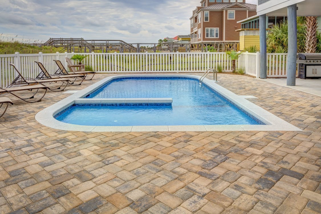 A small swimming pool in a property