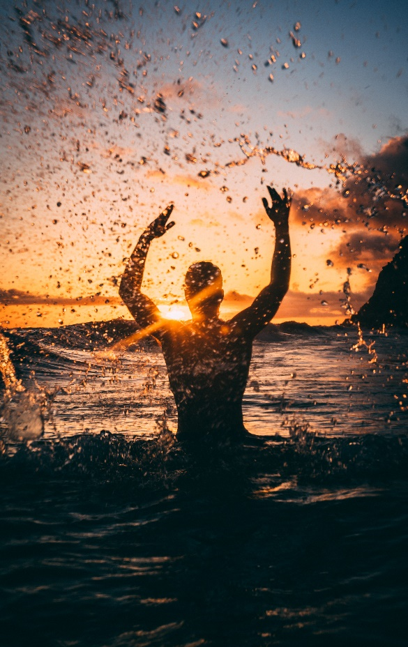 Person enjoying in the water