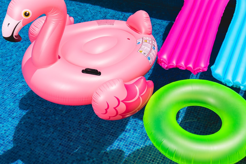 A variety of pool floats
