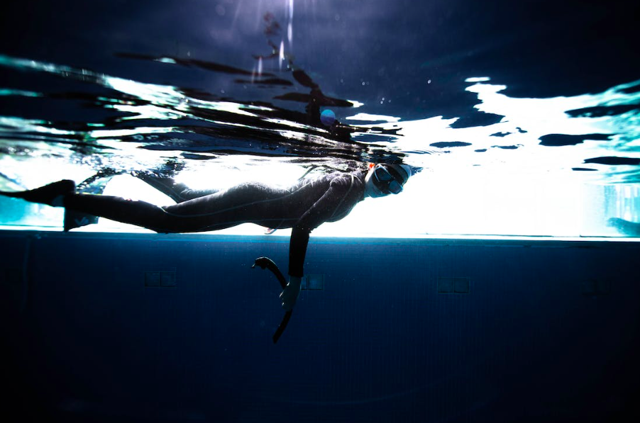 A woman swimming