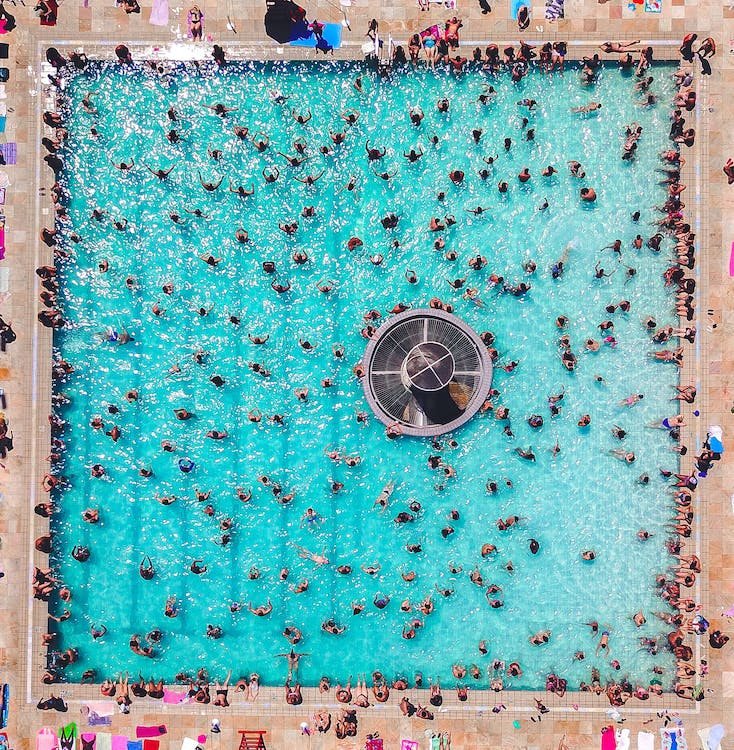 A Crowded Public Pool